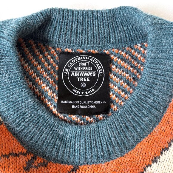 Aikawa's Tree Oversized Dinosaur Volcano Meteor Crewneck Sweater Sweater Large - Picture 6 of 8